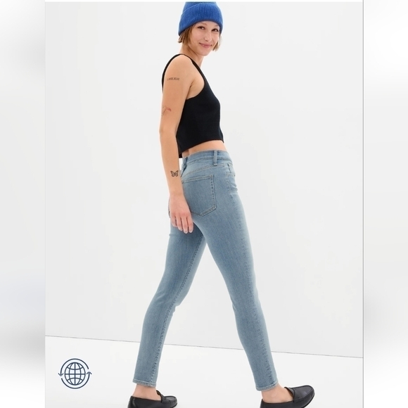 GAP Soft True High Rise Skinny Jeans Medium Indigo Size 26 Long - Picture 2 of 15